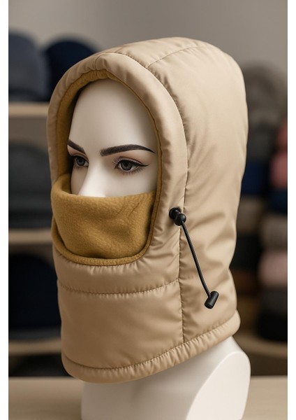 Unisex Su Geçirmez Polar Astarlı Stoperli Tam Koruma Kışlık Boyunluk Bere
