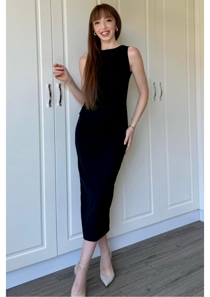 Drapeli Midi Lacivert Elbise fırsatları