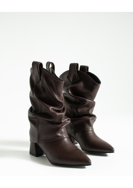 Kai Western Tarzı Büzgülü Detaylı Topuklu Çizme Bot modelleri