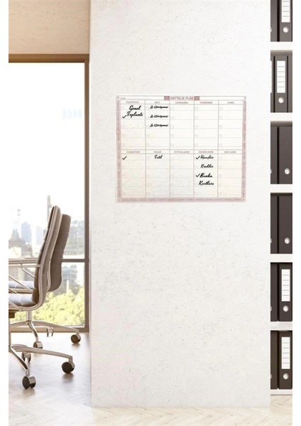 Şeffaf Kendiliğinden Yapışkanlı Kalemli Haftalık Planlayıcı 40cm-50cm indirimleri