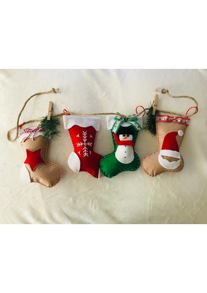 4'lü Set Şömine Çorabı,yılbaşı Ağacı Süsü fiyatları