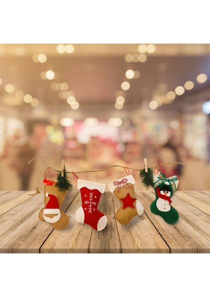 4'lü Set Şömine Çorabı,yılbaşı Ağacı Süsü modelleri