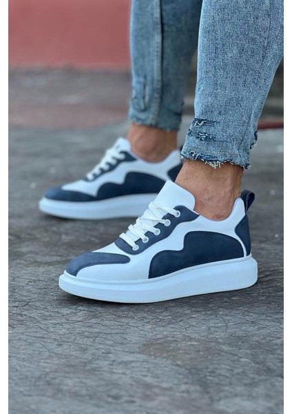 Beyaz Mavi Erkek Casual Ayakkabı