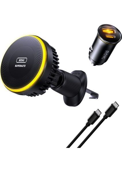 Superauto 65W Araç Içi Şarjı, Kendinden Soğutmalı Telefon Tutucu