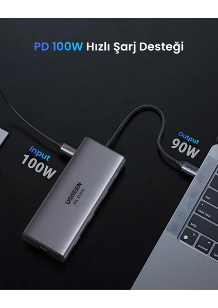 Revodok Pro 10-In-1 1xusb-A 3.0, 1xusb-A 3.2 10GBPS, 2xusb-C 3.2 10GBPS, 1xusb-C Pd 100W, 2xhdmı 4K/60Hz, Sd, Tf, RJ45, 45380 modelleri
