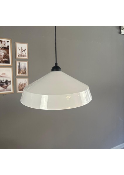 Lema Beyaz Tekli Avize Siyah Yarım Lale Başlık Sarkıt Lamba Restoran Cafe Salon Avizeleri fırsatları