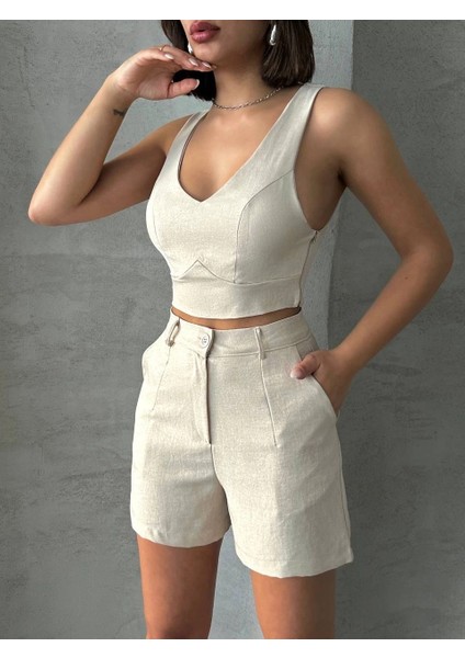 Şortlu Keten Takım S255014 indirimleri