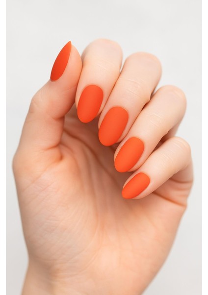 Mat Kiremit Renk Takma Tırnak Seti (Yapıştırıcılı)