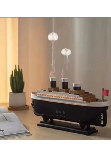 Buğz Titanic Gemi Hava Nemlendirici Işıklı Fonksiyonlu Buhar Makinesi Kumandalı