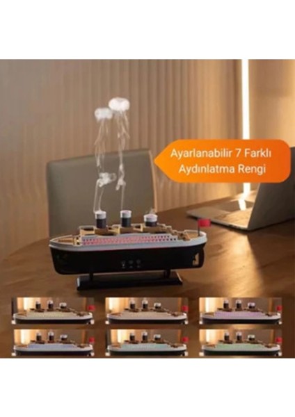 Buğz Titanic Gemi Hava Nemlendirici Işıklı Fonksiyonlu Buhar Makinesi Kumandalı fiyatları