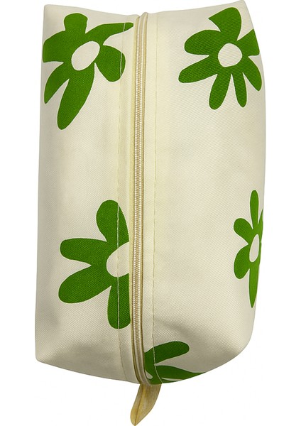 Yeşil Çiçek Desenli Makyaj Çantası fiyatları