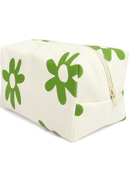 Yeşil Çiçek Desenli Makyaj Çantası modelleri