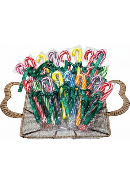 Yılbaşı Baston Şeker 20 Adet 25 gr Karışık pastel Renk