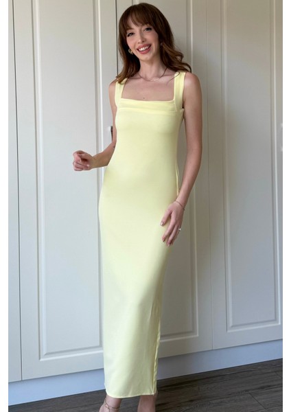Sarı Askılı Maxi Elbise fırsatları