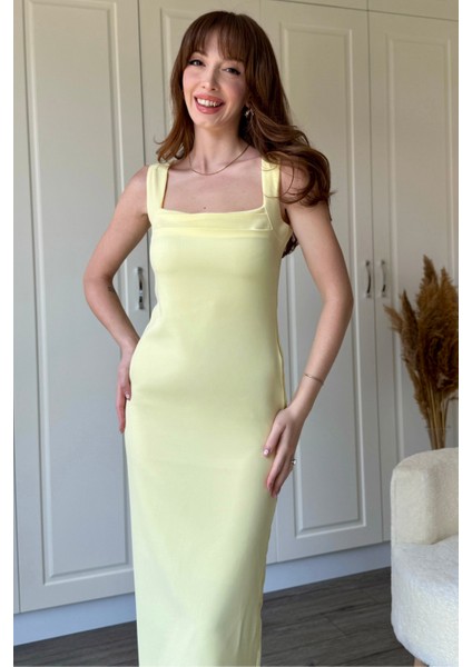 Sarı Askılı Maxi Elbise indirimleri