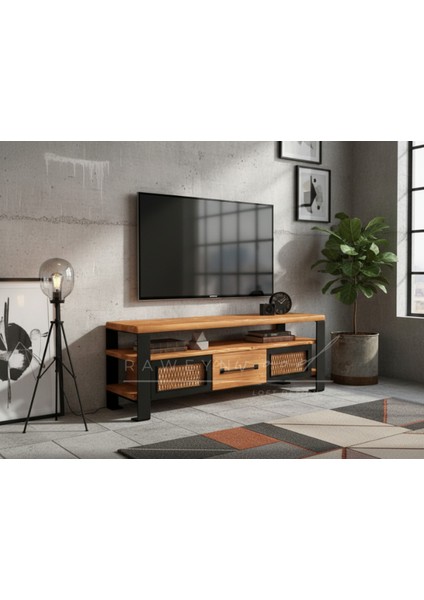 Iron Doğal Ahşap Çekmeceli Tv Ünitesi - 120CM fiyatları