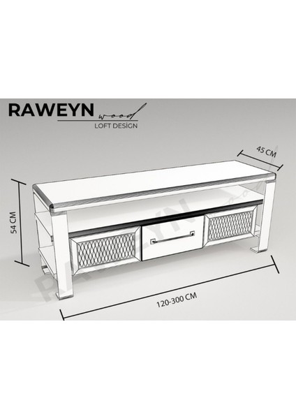 Iron Doğal Ahşap Çekmeceli Tv Ünitesi - 120CM fırsatları