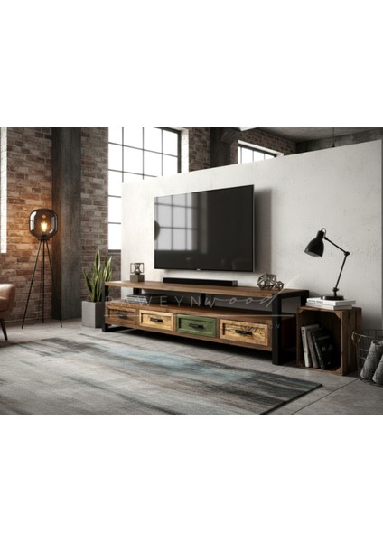 Almond Doğal Ahşap Çekmeceli Tv Ünitesi - 130CM fiyatları