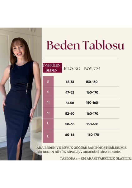 Taş Detaylı Yırtmaçlı Drapeli Lacivert Elbise fiyatları