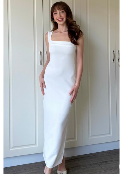 Beyaz Askılı Maxi Elbise fırsatları