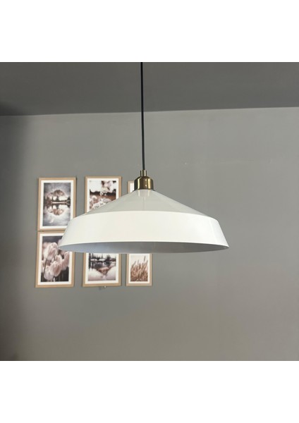 Lema Beyaz Tekli Avize Yarım Lale Başlık Sarkıt Lamba Restoran Cafe Salon Avizeleri