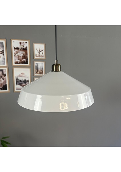 Lema Beyaz Tekli Avize Yarım Lale Başlık Sarkıt Lamba Restoran Cafe Salon Avizeleri modelleri