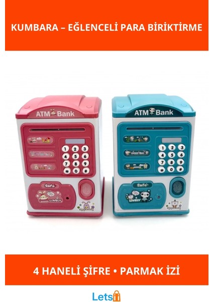Sevimli Tasarımlı Şifreli Atm Kumbara Çocuklar Için Güvenli Birikim Aracı