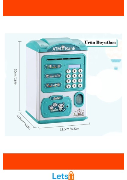 Sevimli Tasarımlı Şifreli Atm Kumbara Çocuklar Için Güvenli Birikim Aracı indirimleri