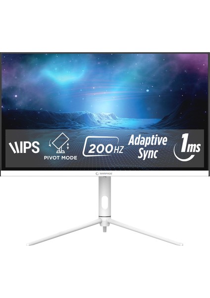 Glacier GL27R200Q 27 200Hz 1ms Fast IPS Qhd 2k Adaptivesync Rgb Pivot Beyaz Flat Oyuncu Monitörü