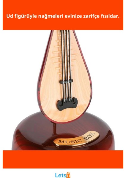 Ahşap Görünümlü Ud Müzik Kutusu Döner Standlı fiyatları