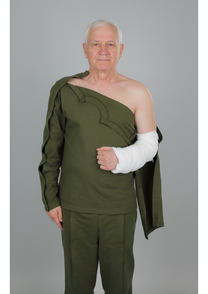 Adaptif Uzun Kollu Haki Kırık Kol - Ortopedi Tedavi Kıyafeti