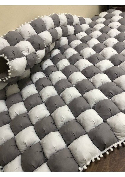 Gri-Beyaz 40 Yama Bebek Yorganı , Bebek Minderi fırsatları