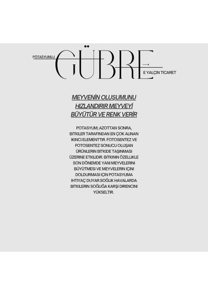 Potasyumlu Gübre Meyve Büyütür ve Rengini Verir Azot Fosfor Potasyum Üçlüsü modelleri