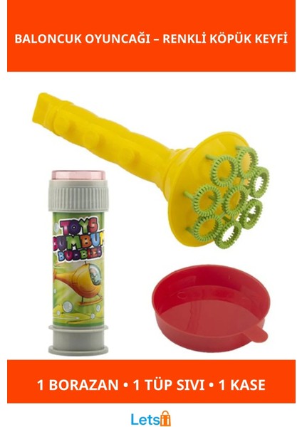 Renkli Borazan Baloncuk Oyuncağı Çocuklar Için Eğlenceli Oyun