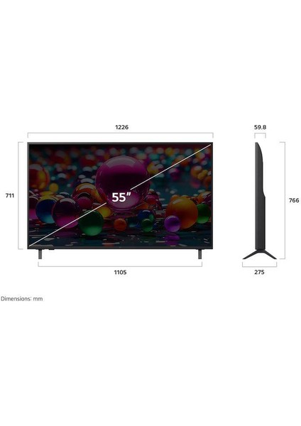 55 Inç Lg UHD Aı UA84 4K Akıllı Tv Aı HDR10 WEBOS25 2025 55UA84006LB fiyatları