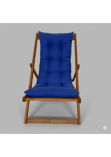 Ahşap Dinlenme Koltuğu, Katlanır Şezlong Mavi Minderli Tv Koltuğu ve Sandalyesi fırsatları