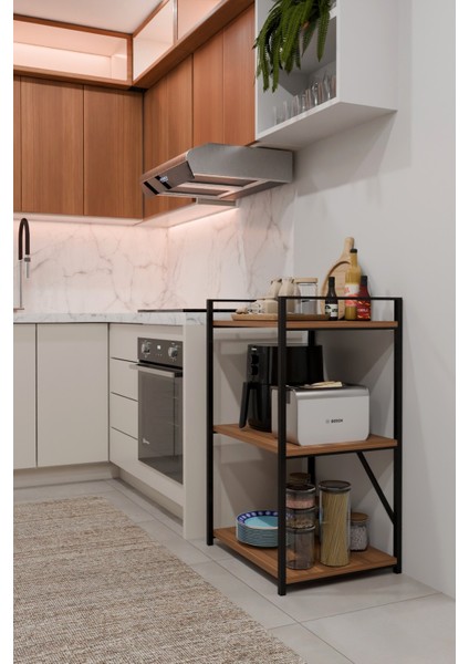 3 Katlı Metal Ahşap Mutfak Rafı ,çok Amaçlı Mutfak Organizer Raf Ünitesi ,kahve Köşesi Mutfak Dolabı indirimleri