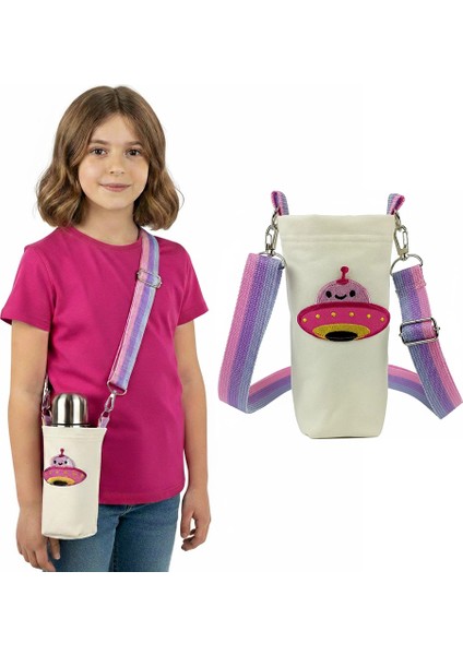 0,5 Litrelik Matara Kılıfı Su Şişesi Taşıma Çantası Sevimli Ufo Temalı