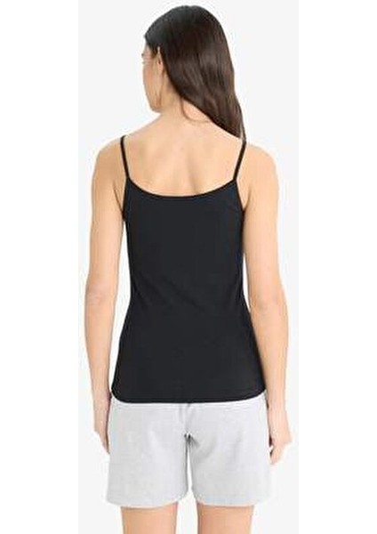 Fall in Love Kadın Pamuklu İnce Askılı Siyah İç Atlet Rahat ve Şık Tasarım