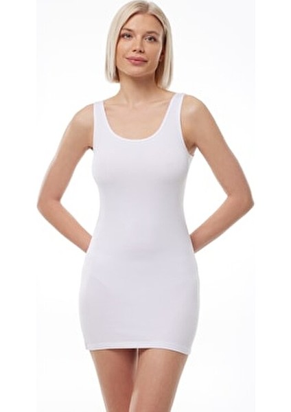 Kadın Sırtı Açık Uzun Atlet Nefes Alabilir Yumuşak Modal Kumaş Beyaz fiyatları