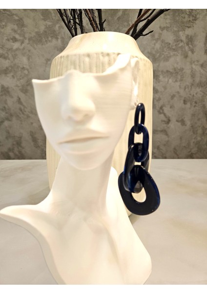 Şık Trend Akrilik Zincir Küpe