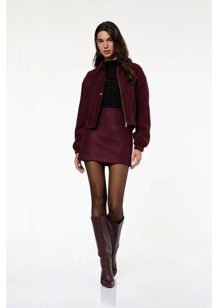 Kadın Koton x Sibil Çetinkaya - Uzun Kollu Cepli Bomber Tüvit Ceket 6WAK50067PW fiyatları