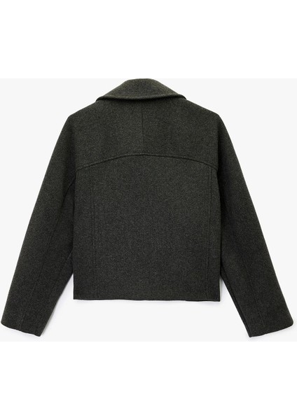 Kadın Koton x Melis Ağazat - Uzun Kollu Cepli Düğmeli Taşlı Kaşe Ceket 6WAK20406EW fırsatları