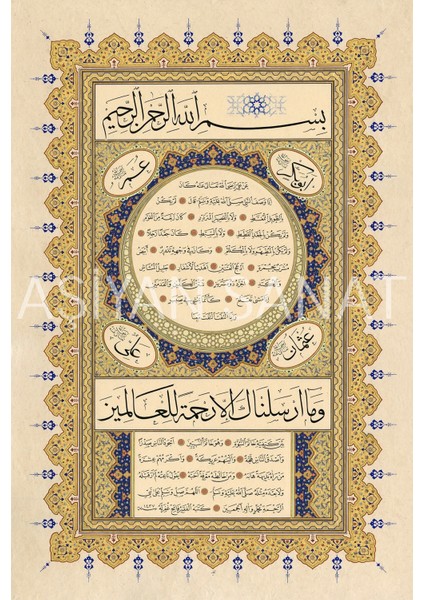 Hilye-I Şerif (Kanvas Baskı)