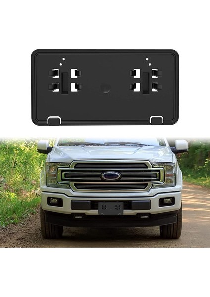 Ön Tampon Plaka Plakası Tutucu Kapak Çerçevesi JL3Z-17A385-BA Ford F150 2018 2019 2019 2020 Aksesuarlar Siyah (Yurt Dışından) fırsatları