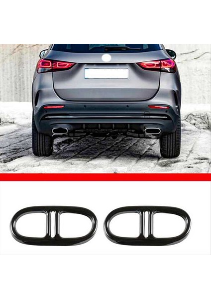 Paslanmaz Çelik Araba Arka Egzoz Kuyruk Borusu Kapak Mercedes-Benz Gla/glb 2020-2021 Susturucu Dekorasyon Çerçevesi (Yurt Dışından) indirimleri
