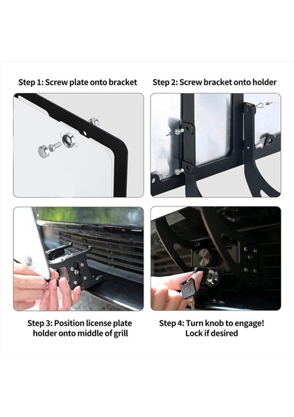 Tesla Model 3/y 2017-2023 Için Plaka Tutucu Hırsızlık Önleyici Özelliklere Sahip Ön Plaka Braketi Montaj Kiti (Yurt Dışından) indirimleri
