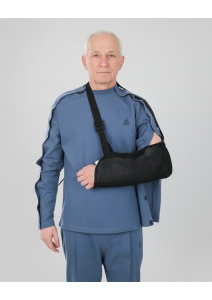 Adaptif Uzun Kollu Denim Mavi Kırık Kol - Ortopedi Tedavi Kıyafeti