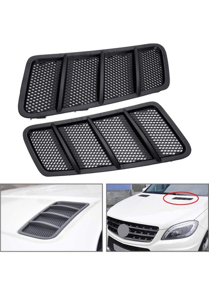 2pcs Siyah Sol ve Sağ Kaput Hava Havalandırma Grille Benz W166 Gl GL350 GL450 ml ML350 2012-2015 166800105 1668800205 (Yurt Dışından) modelleri