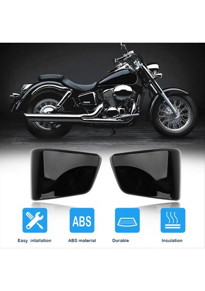 Siyah Pil Tarafı Kapakları 1997-2003 Için Uygun Kapaklar Honda Shadow Ace VT750 VT400 (Yurt Dışından)